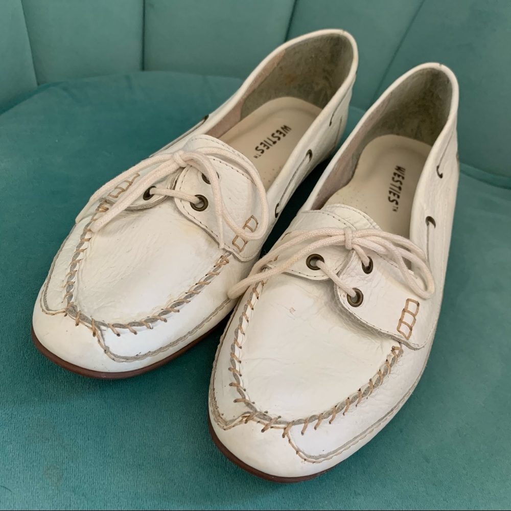 90s Vintage White Westies Loafers